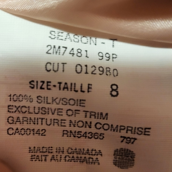 Vintage Y2K Peter Nygard Silk Bomber Jacket Velvet Trim Black & Pink Size 8 - Picture 9 of 9